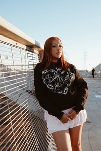 Image 1 of Baby I’m for reals crewneck 