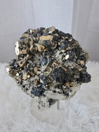 Image 1 of 2.6lb Pyrite with Galena & Quartz Crystal Specimen 