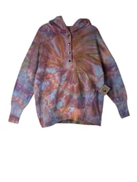 Image 2 of S/M Pocket Hoodie Pullover in Muted Spiral Ice Dye