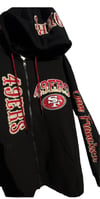 Blk And Red Zip Up Football Hoodie