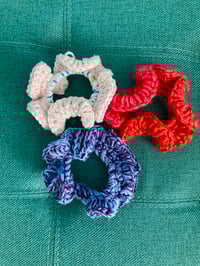Image 1 of Handmade Crochet Trio of Headbands in Francais