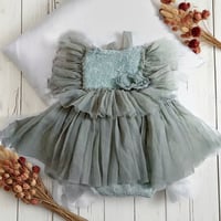 Image 1 of Sitter Baby photoshoot dress | Elowen | age 12 months | sage