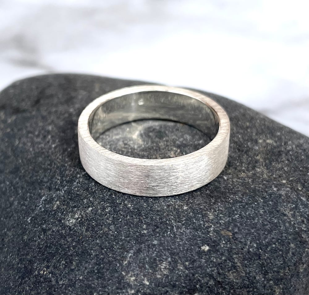 Chunky Matt Handmade Sterling Silver Wedding Ring 