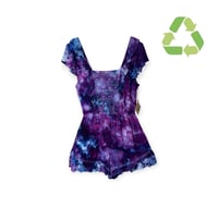 Image 1 of ♻️ UPCYCLED S American Eagle Romper in Purple Haze Ice Dye