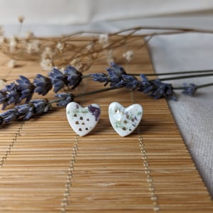 Image of Lavender Fields Earrings (Hearts)