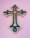 Image of Decorative Cross Black/White/Gold leaf Large