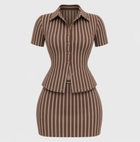 Image 1 of Boss Babe Pinstripe Set
