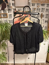 Image 1 of Sequins crop shirt sleeve jacket 