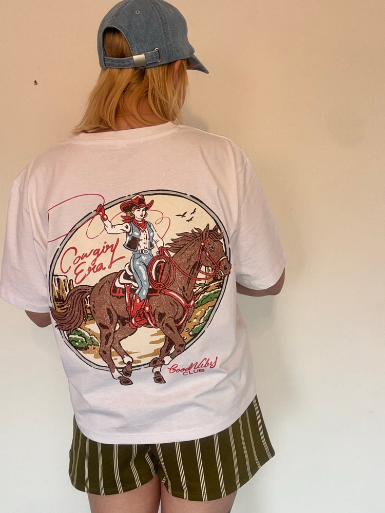 Image of Cowgirl era/good vibes club boxy tee 