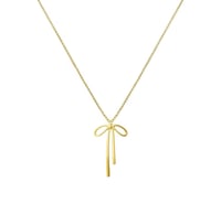 Gold Bow Pendant Necklace 