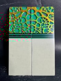 Image 2 of @Kaoticartworks Resin & Ghost Micarta GLOW Segmented Knife Scales