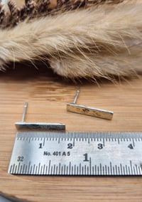 Image 5 of Hammered bar stud earrings 