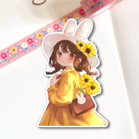 Miffy Sunflower Girl Glossy Vinyl Sticker