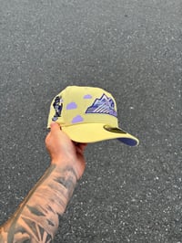 Image 1 of LAVENDER BRIM LEMONADE DREAMS COLORADO ROCKIES CUSTOM FITTED CAP