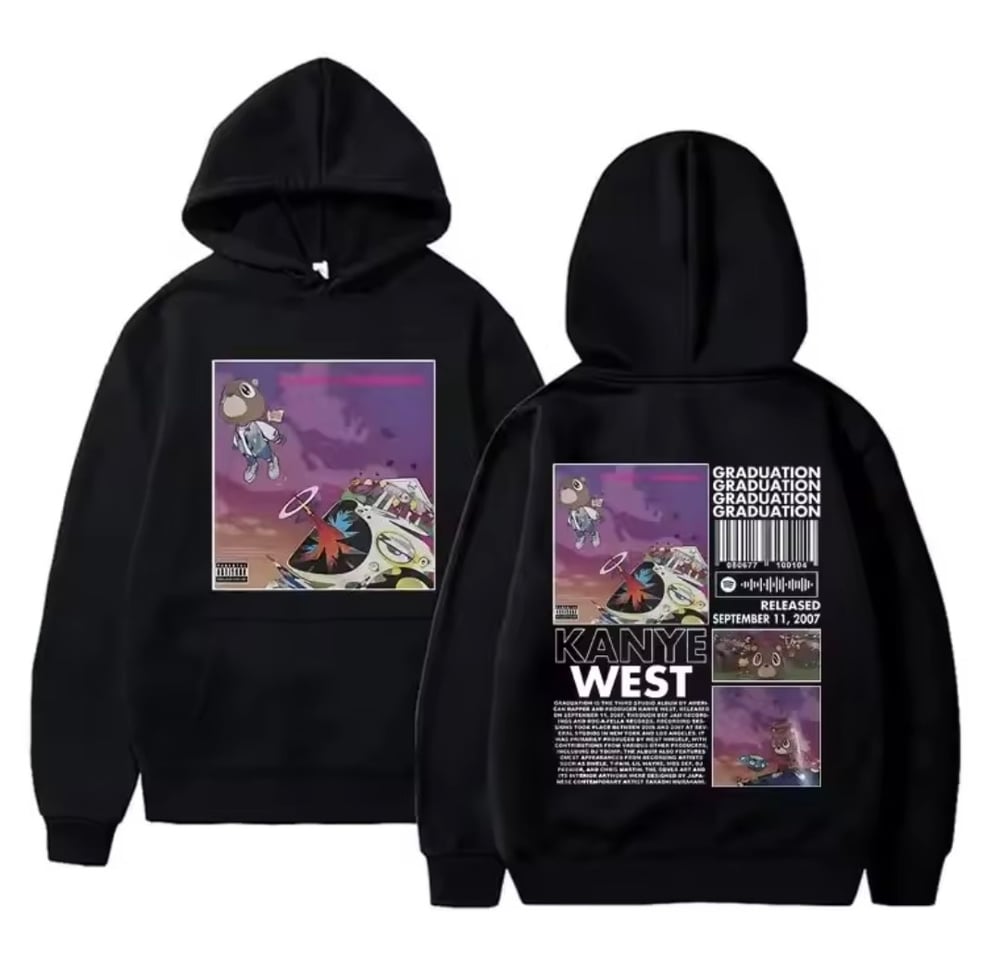 Image of Kanye west black graduation album hoodie