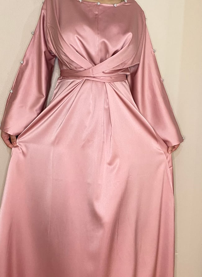 Azra pink satin dress