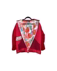 Image 3 of Red  Patchwork Denim Jacket