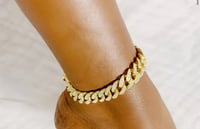 Image 1 of Bling cuban Link Ankle Bracelet