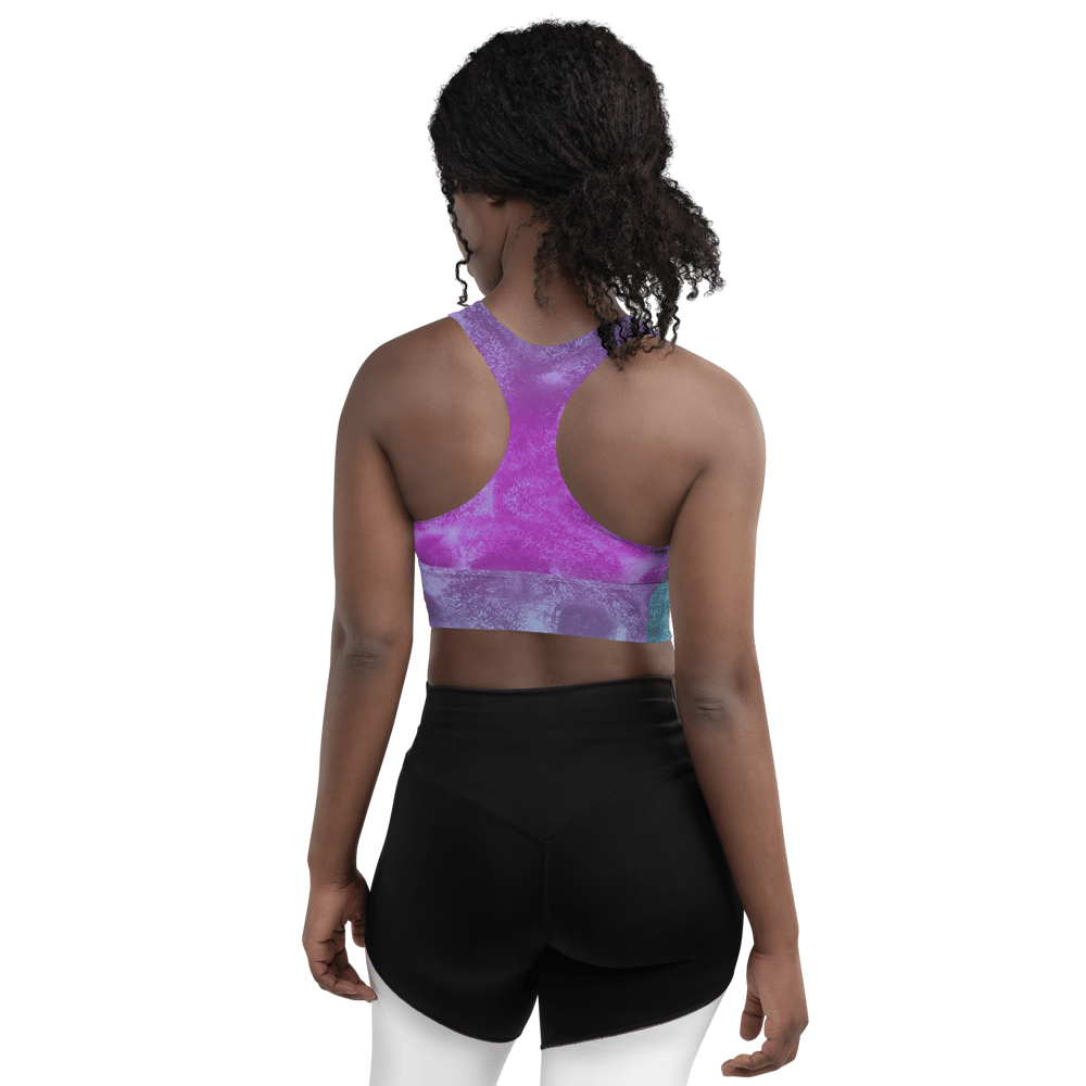 Image of Abstract Autumn Longline sports bra