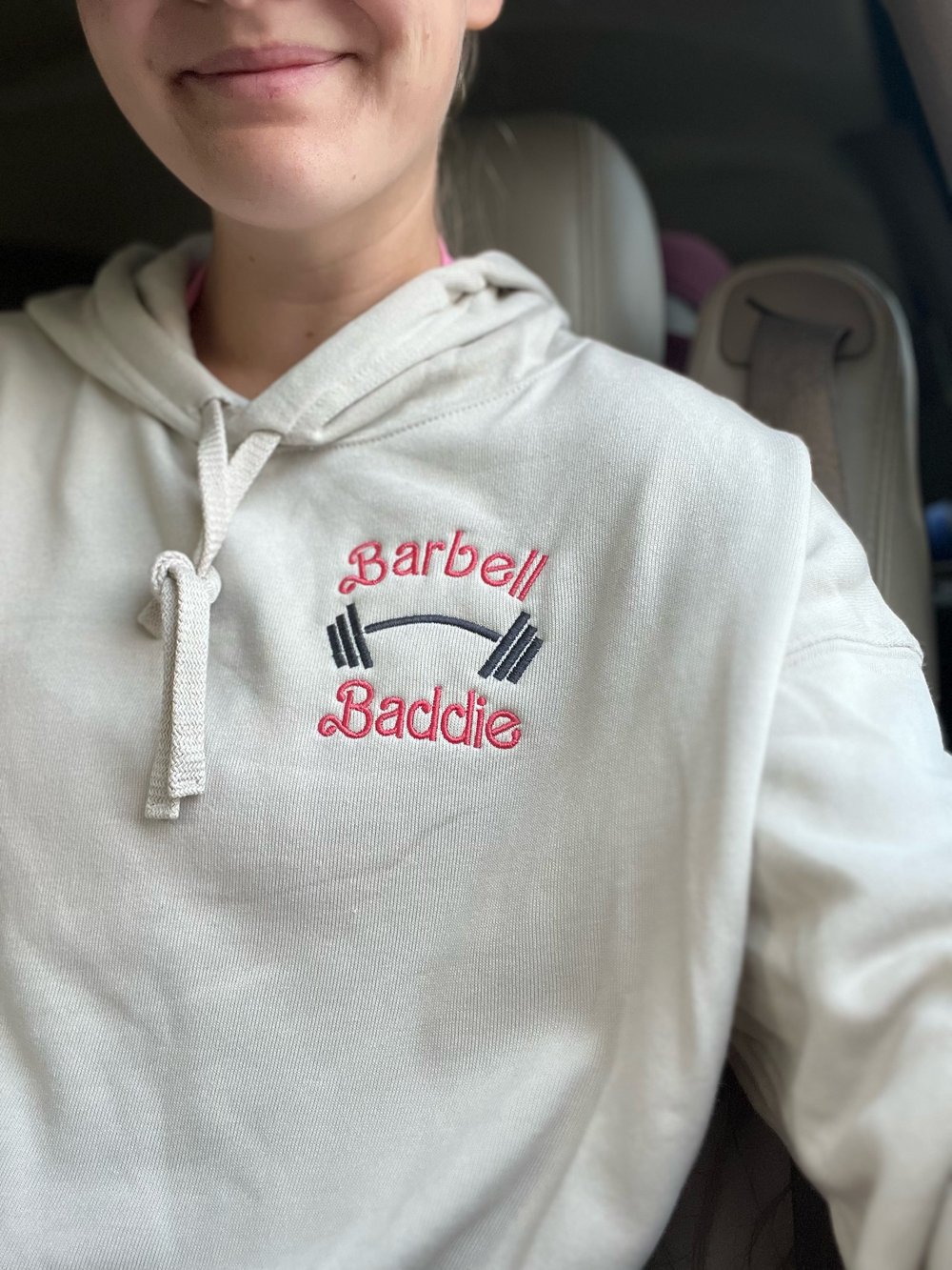 Image of Barbell baddie cropped hoodie 