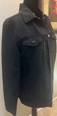 Image 3 of Vintage Black Denim Jean Jacket Stevie Nicks