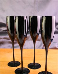 Image 3 of Black Stainless steel Champagne Flutes 7.5 Ounces
