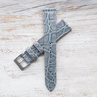 Image 3 of 19mm Crocodile Strap In Denim Light