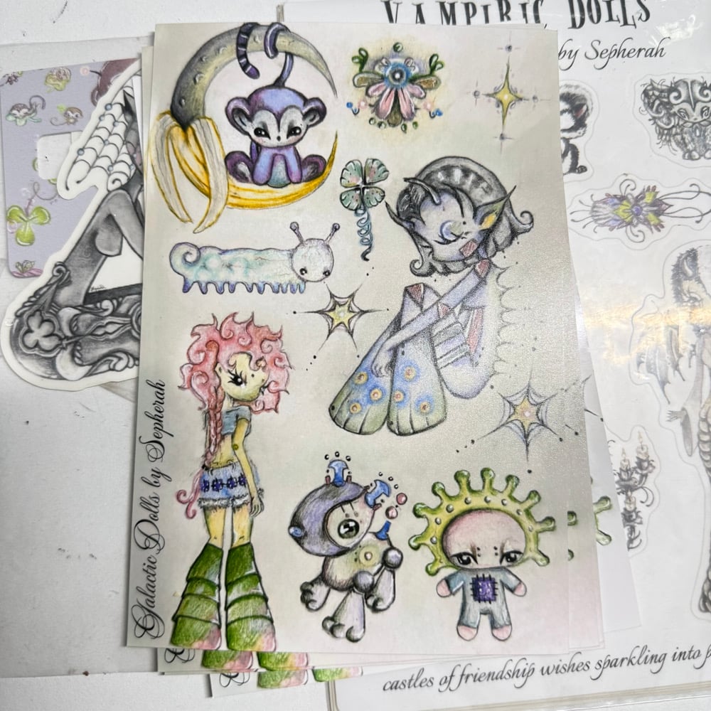 Image of Galactic dolls 4x6 art print (only a few left)