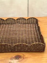 Image 4 of Scalloped Tray Antique Brown