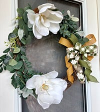 Image 2 of White Magnolia Floral Wreath