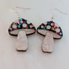 Multicoloured toadstool earrings 