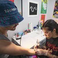 Image 11 of Too High Bucket Hat (Blue Denim)