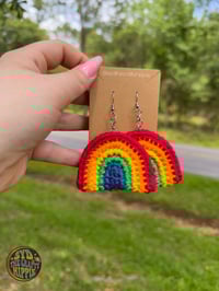 Image 3 of Crochet Rainbow Earrings (3 options)