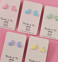 Image 3 of Sitting Pastel Rabbit Studs