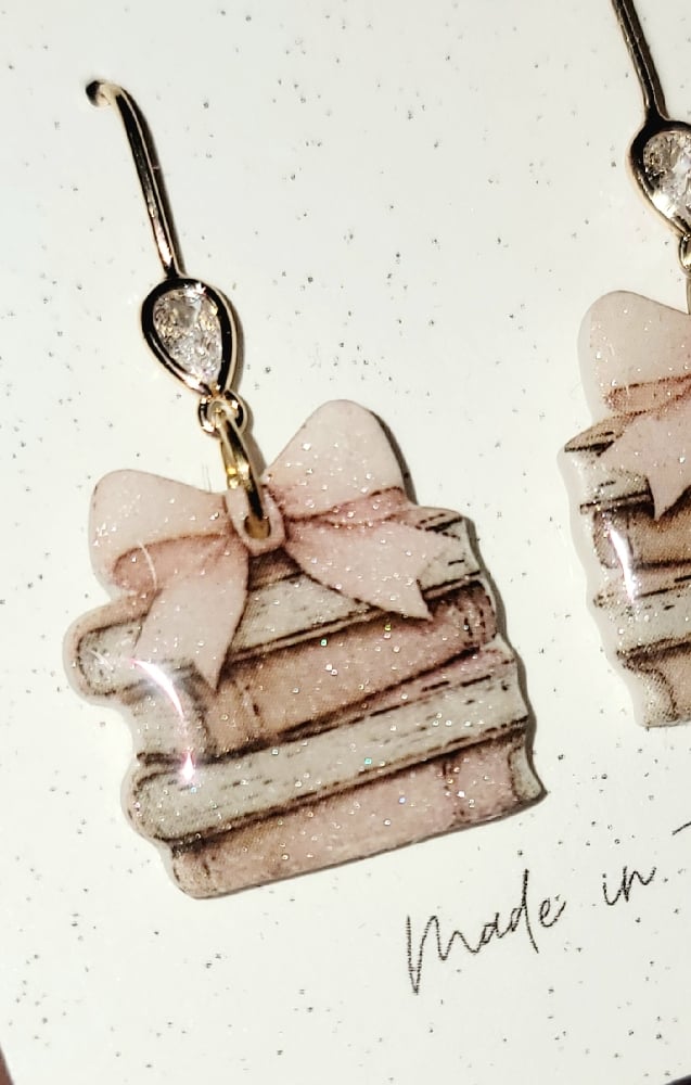 Image of Sparkly Bow Bookstack Dangles