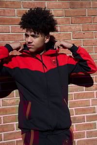 Image 2 of Red/ Black Jumpsuit 