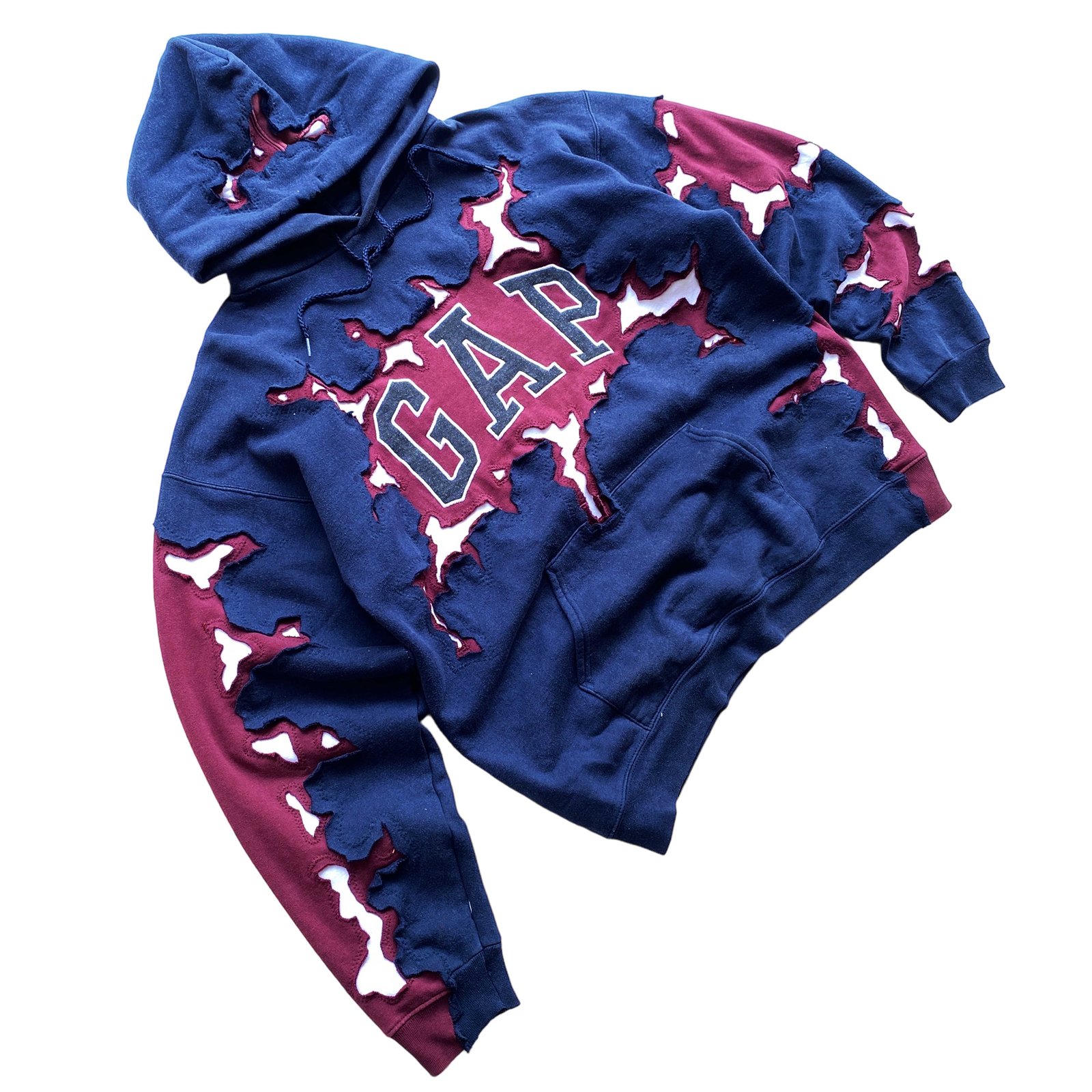 最終値下げGAP KONKRRRITE JUNGLE リメイクパーカー REWORKED GAP CRACKED NAVY HOODIE SIZE M | konkrite market