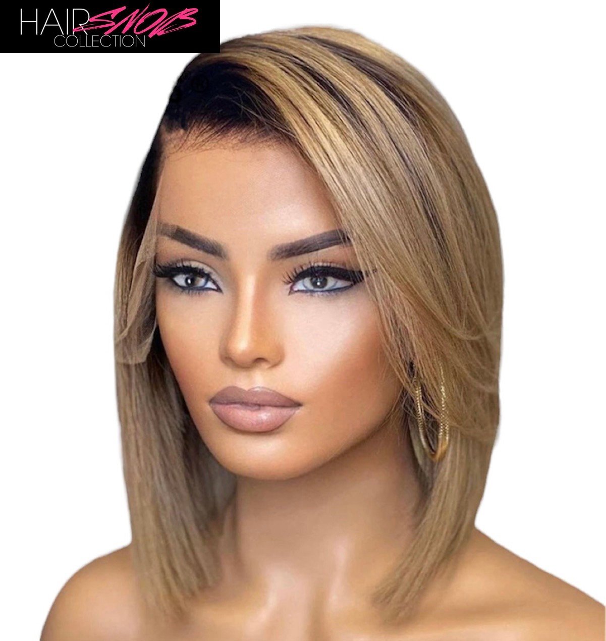 Lace Front 1b Honey Blonde Straight Bob Wig Hair Snob Collection