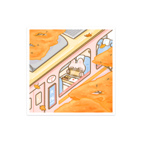 Onboard the Autumn Train | Art Print