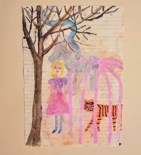Image of 'Girl with a tiger in a cage' 
