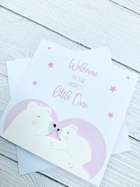 Image 5 of New Baby Polar Bear Handmade Card - Adorable Card for Welcoming a Newborn