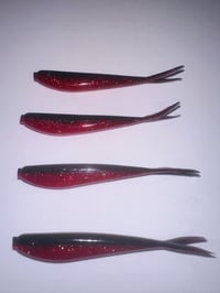 Black and Red Sparkle Minnow 7 pcs