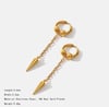 SPIKE CHAIN MINI HOOP EARRINGS 