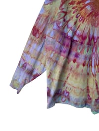 Image 6 of XL Unisex Adult Soft Long Sleeve Tee in Warm Spiral Ice Dye