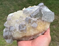 Image 11 of Large QR Code Fluorite On Druzy Quartz Matrix Specimen #2628