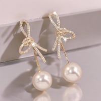 Bow pearl earrings 