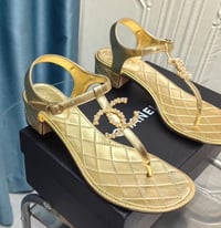 Image 1 of C Heeled Sandals - Gold