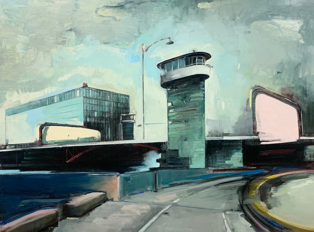 Image of Painting / maleri / "København – Malerdrømme og tankestreger – Knippelsbro" / 120x160 cm