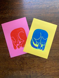 Image 1 of Cat and Dog blockprints!
