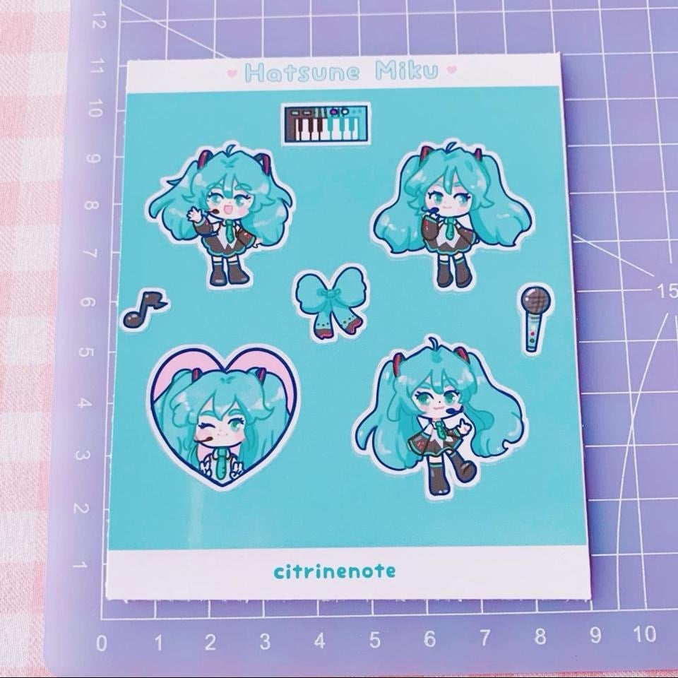 Image of Chibi Vocaloid Hatsune Miku Sticker Sheet